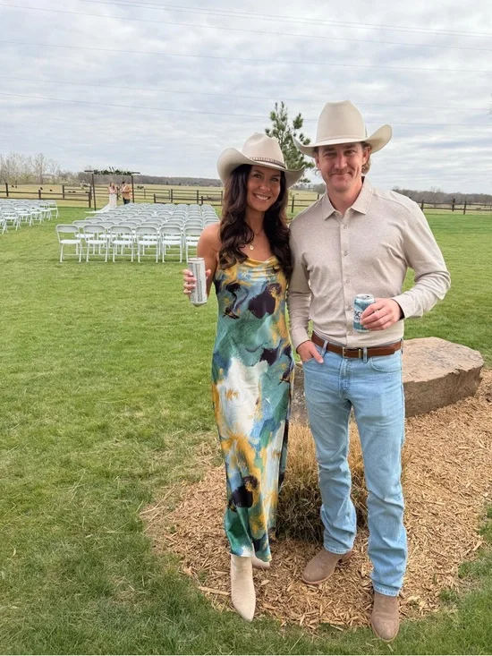 12th Tribe Natalia Blue and Gold Watercolor Maxi Dress Size MM - Picture 4 of 5